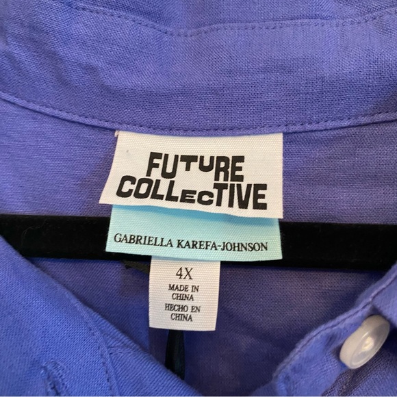 ✨future collective x target blue/purple long sleeve button down shirt✨ - Picture 6 of 8